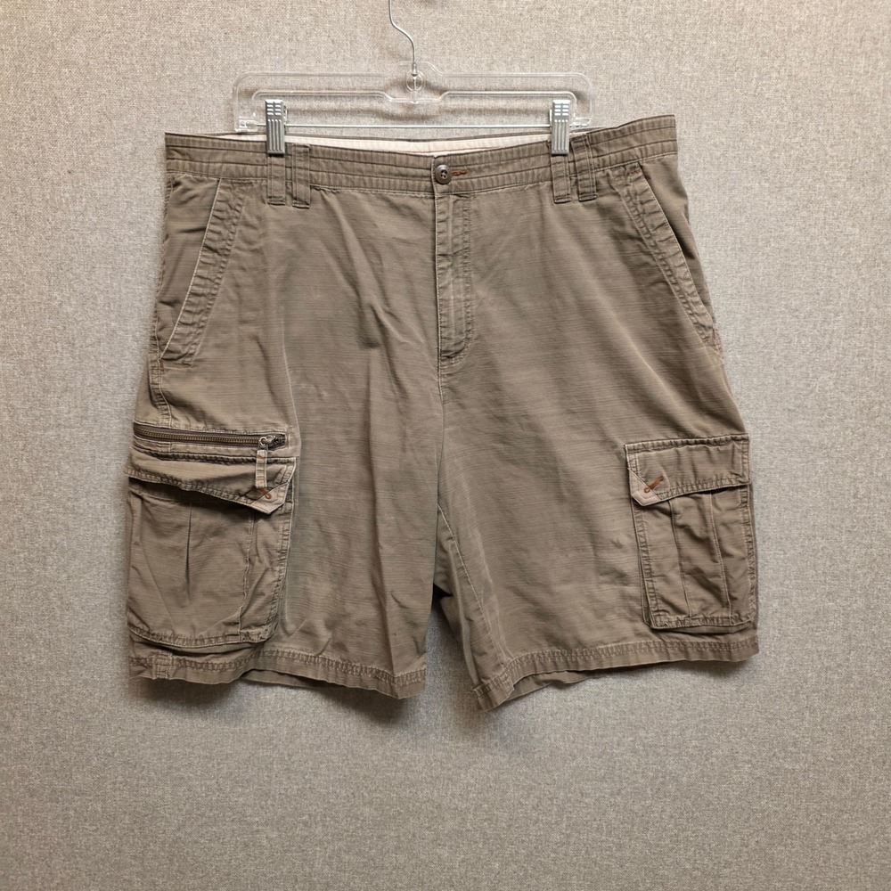 Columbia Mens Cargo Shorts 40W 11 Inseam Khaki Brown Cotton Slub XM4592 Utility